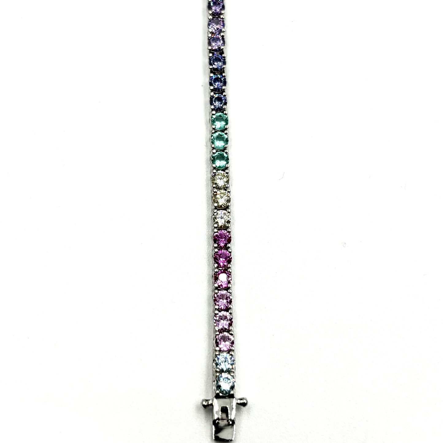 Rainbow Ombré Sterling Silver Tennis Bracelet