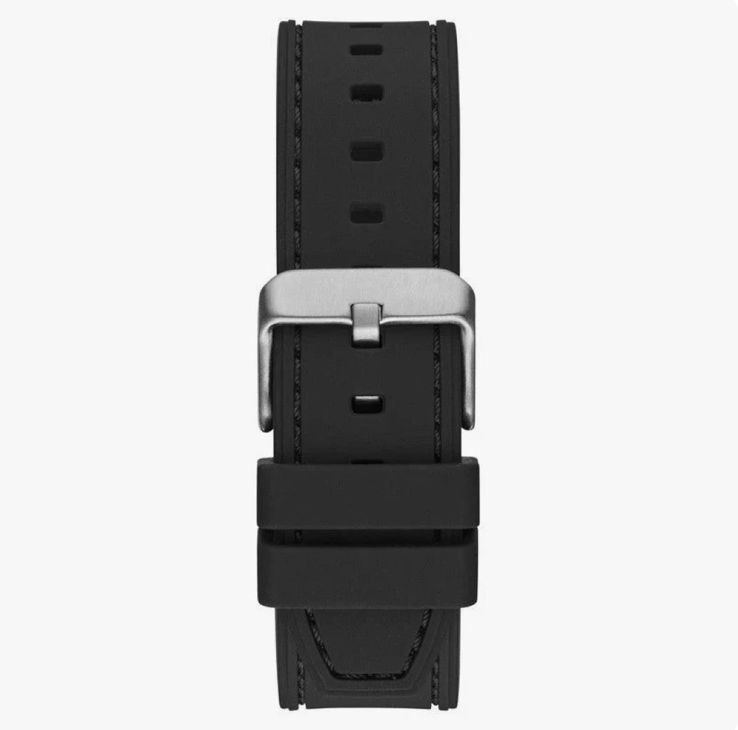 Guess Men's Headline Black and Silver Watch