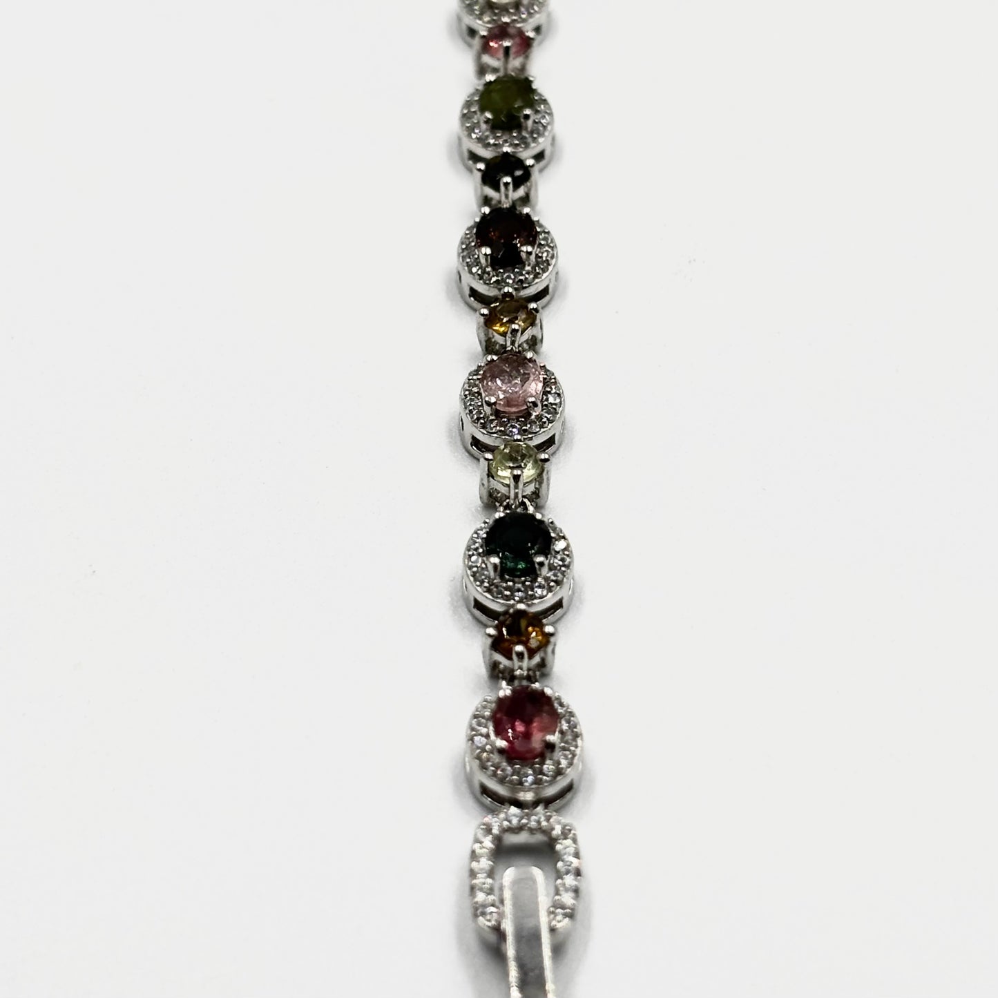 Multicolour Gemstone Halo Bracelet