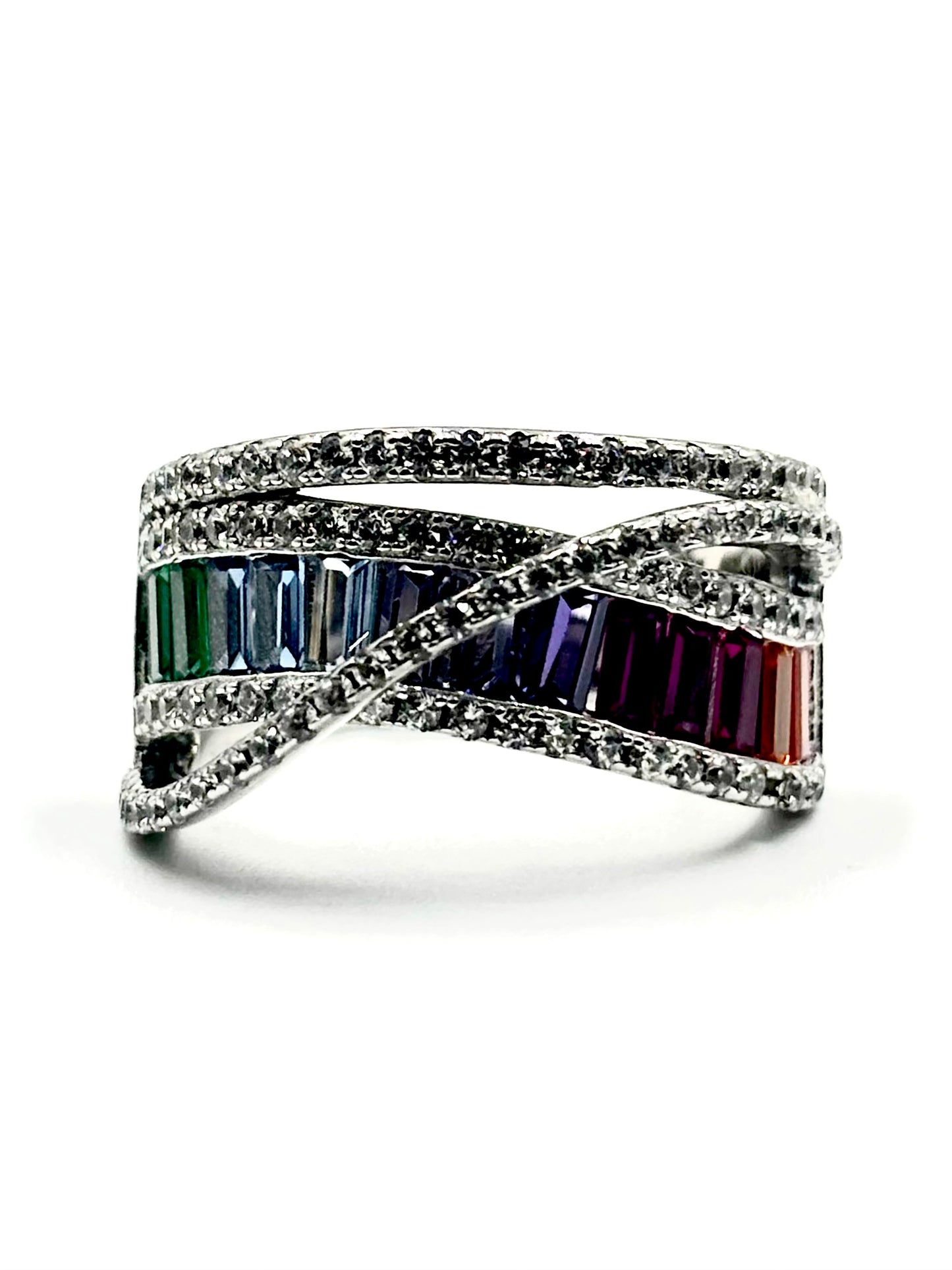 Prismatic Crossover Rainbow Ring