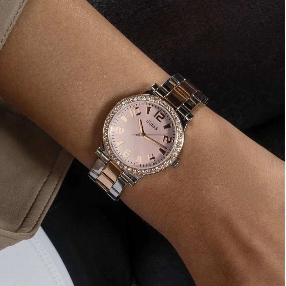 Guess Fawn Pink Round Dial Quartz Analog Women Watch