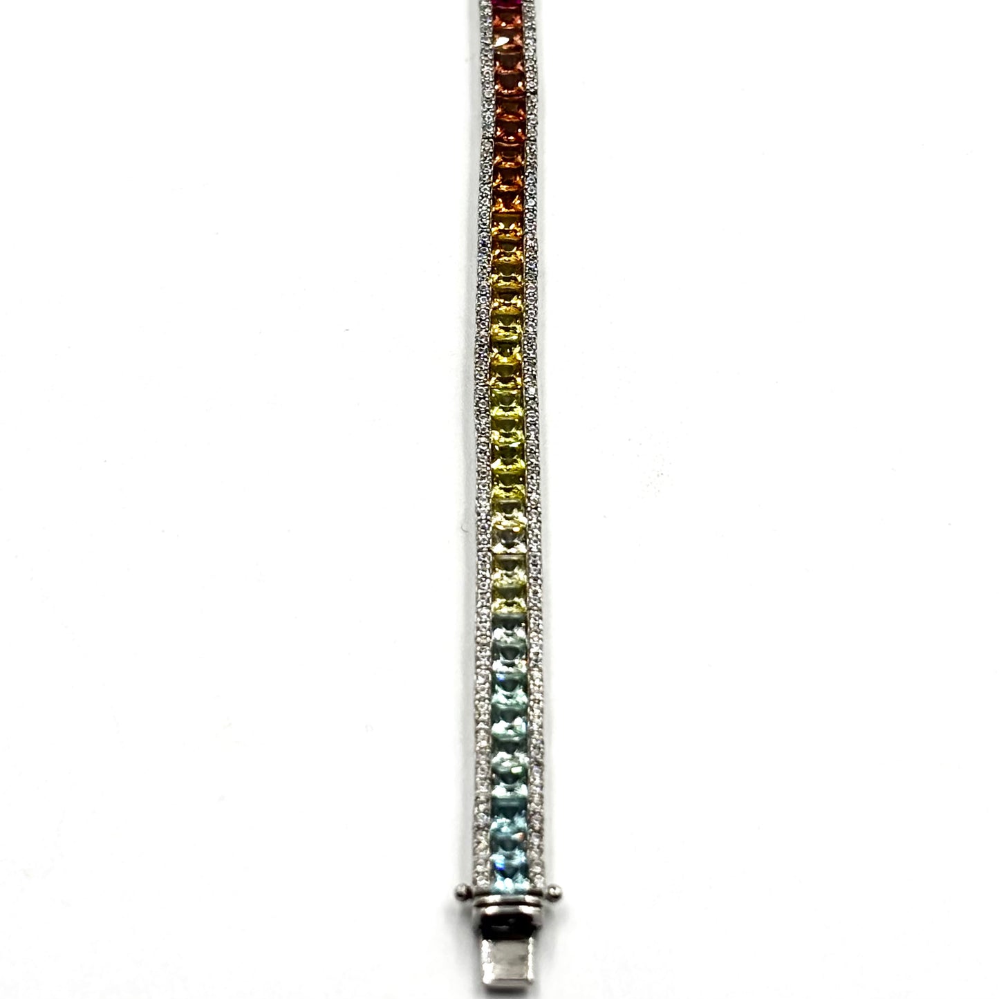 Sterling Silver Multicoloured Tennis Bracelet