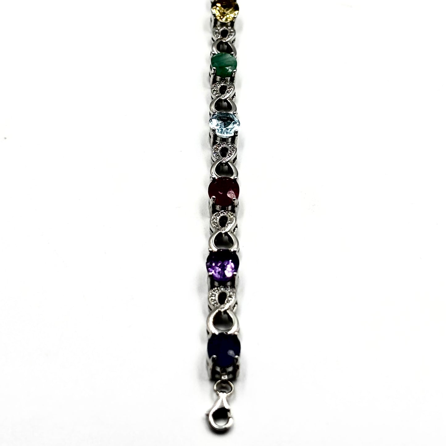 Rainbow Gemstone Infinity Bracelet
