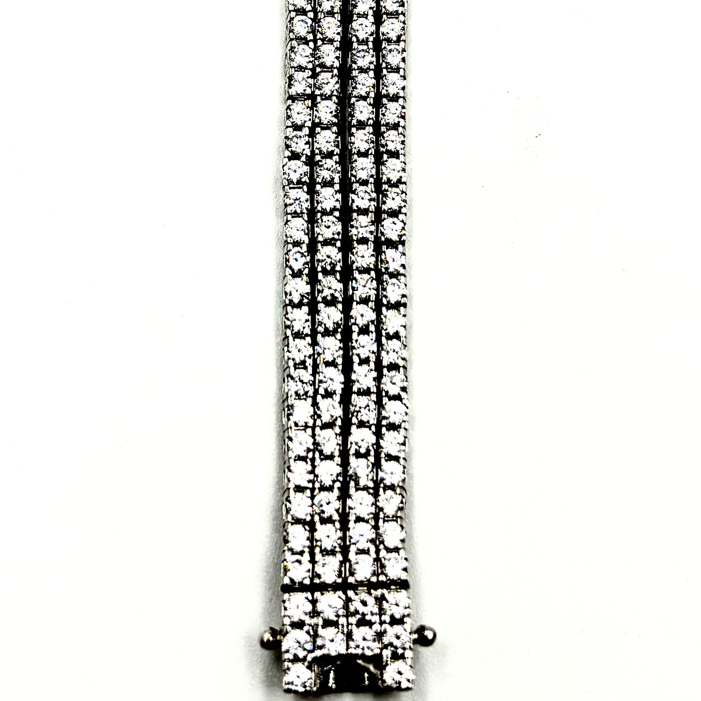 Quad-Row Sterling Silver Tennis Bracelet