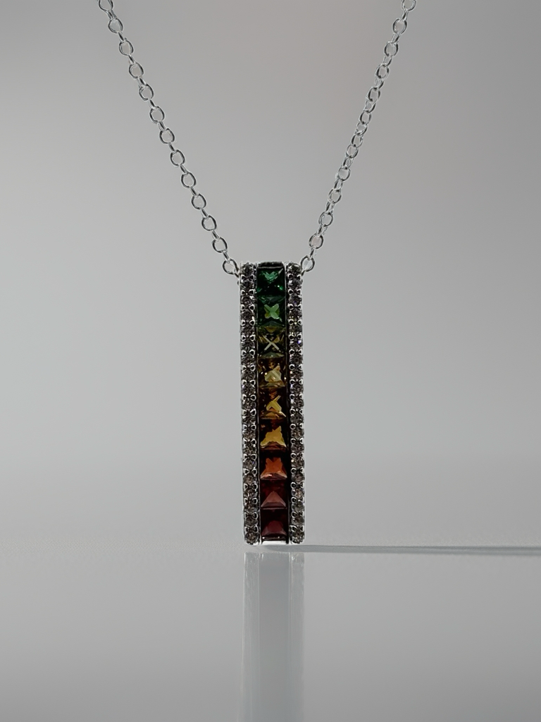 Sterling Silver Multicoloured Necklace