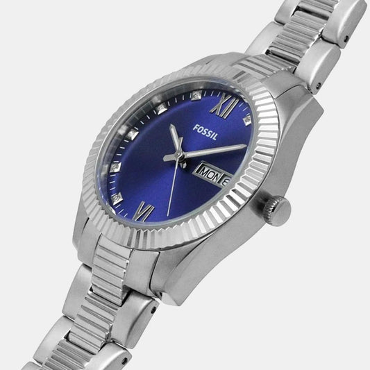 Fossil Women’s Scarlette Three-Hand Day-Date Stainless Steel Watch