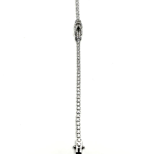Pavé Love Knot Tennis Bracelet in Sterling Silver