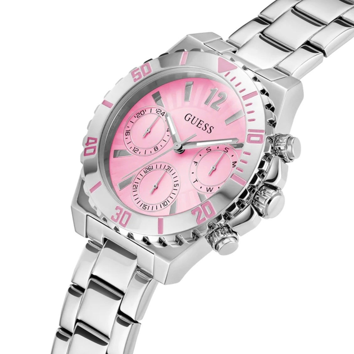 Guess Ladies Silver Tone Multi-function Watch
