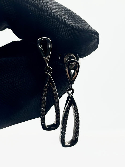 Sterling Silver CZ Drop Earrings