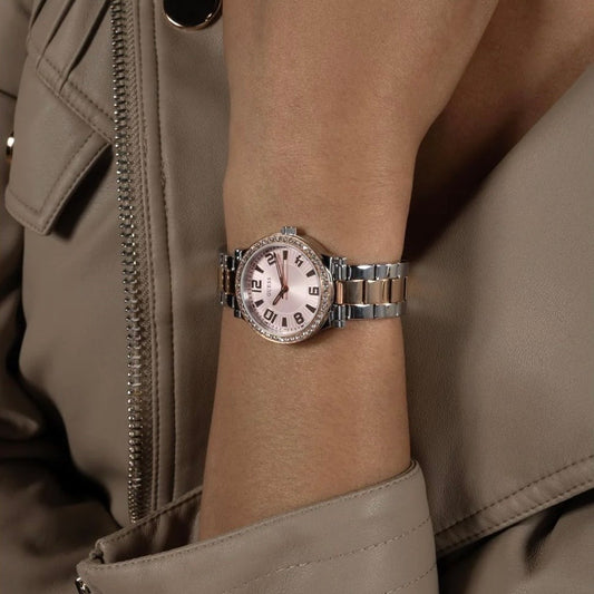 Guess Fawn Pink Round Dial Quartz Analog Women Watch