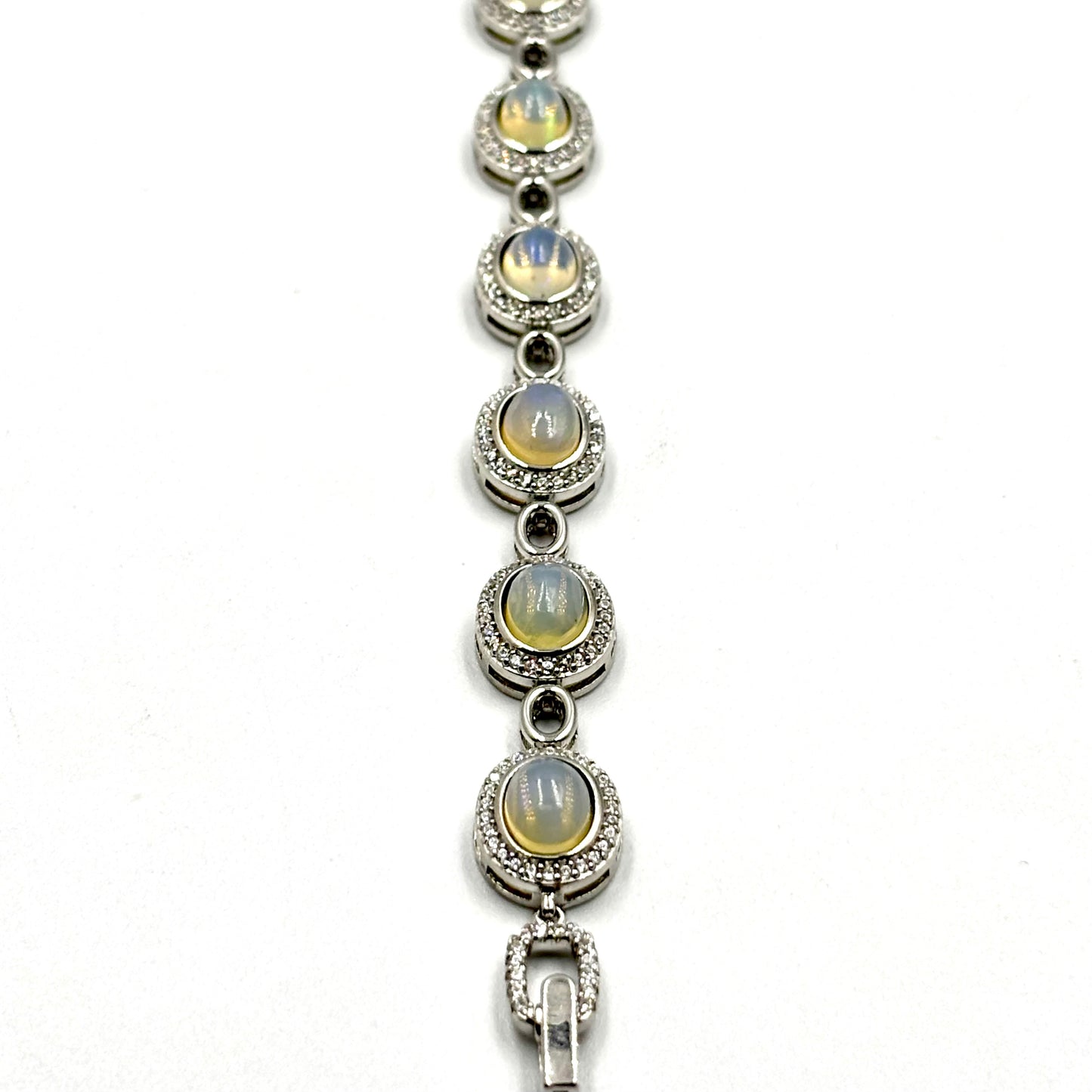 Silver Opal Halo Bracelet