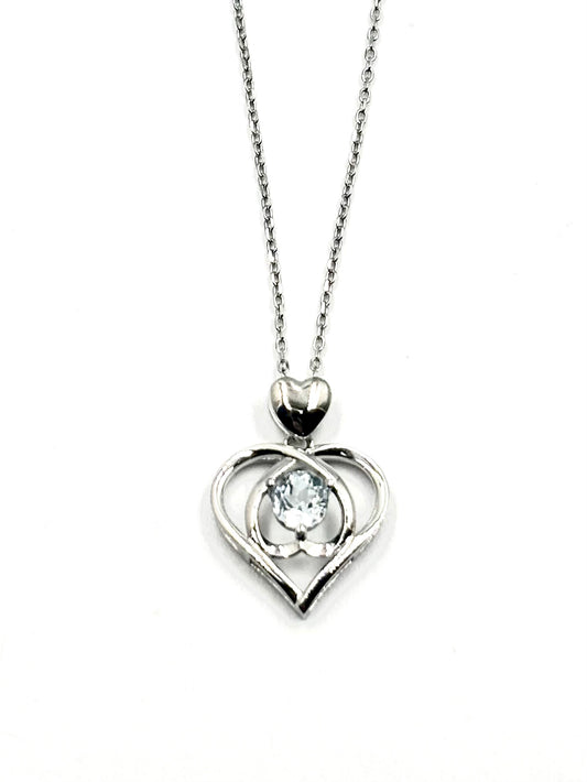 Azure Heart Sterling Silver Necklace