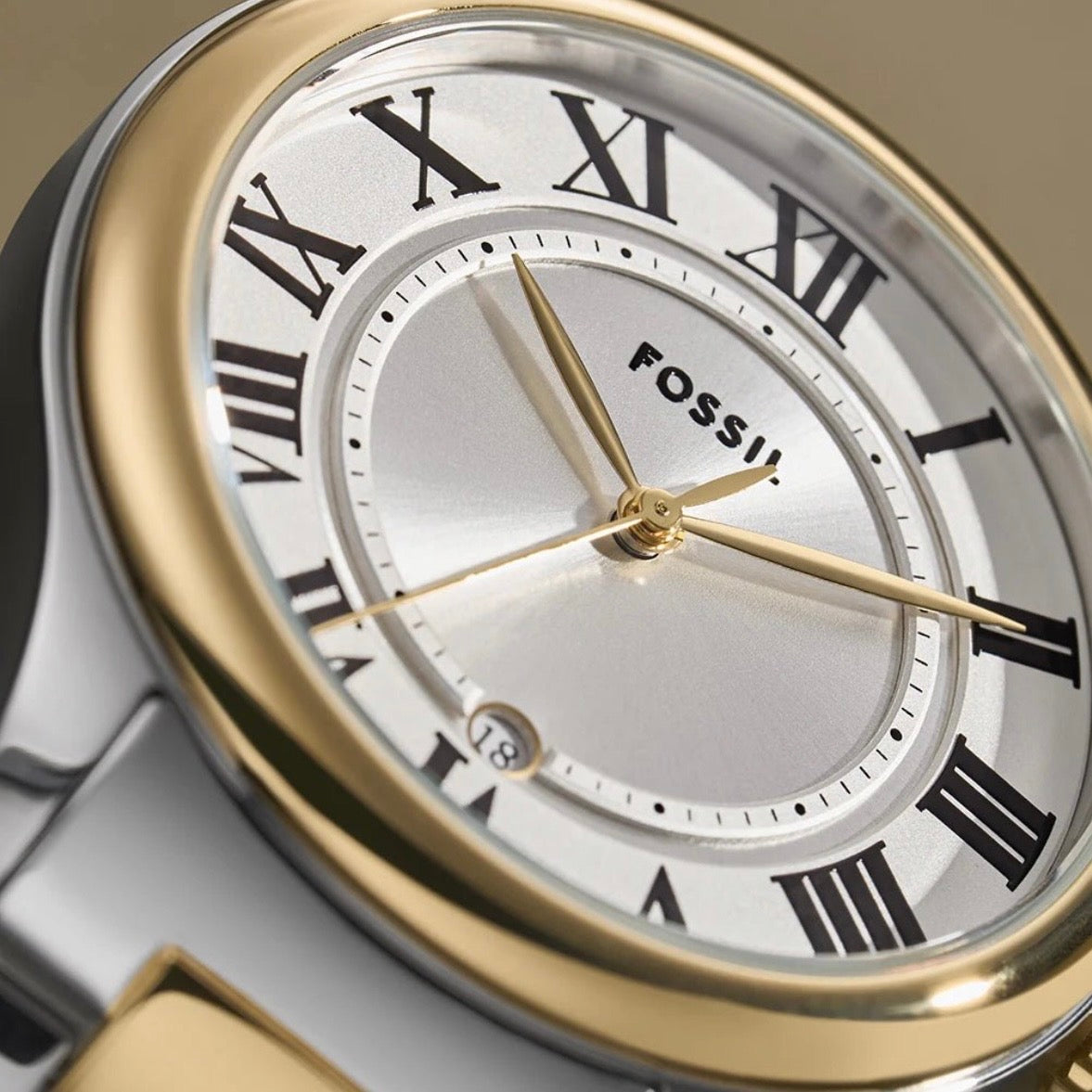 Fossil Gilmore Three-Hand Date Two-Tone Stainless Steel Watch