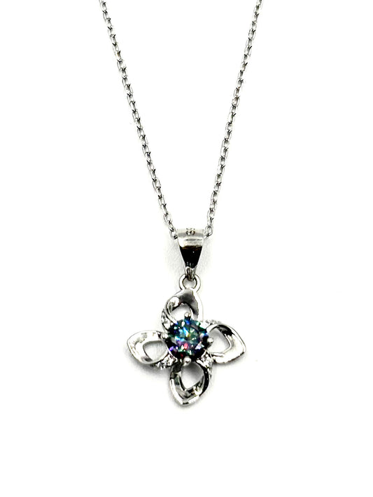 Eternal Bloom Dazzling Moissanite Flower Necklace