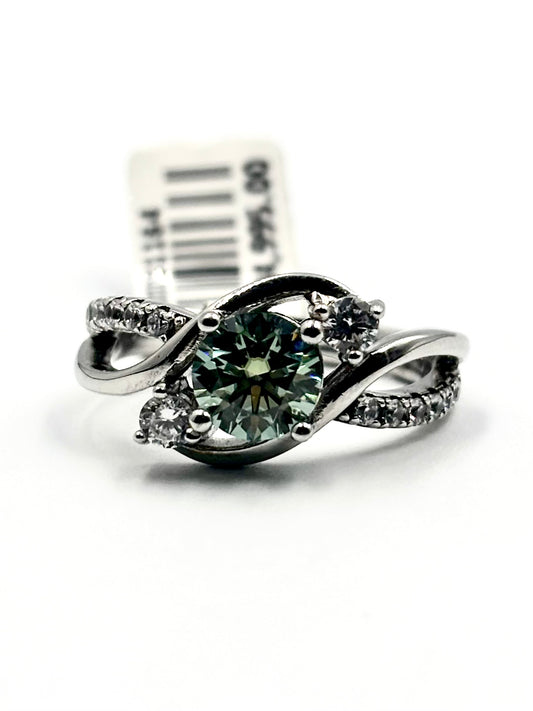 Turquoise Moissanite Ring