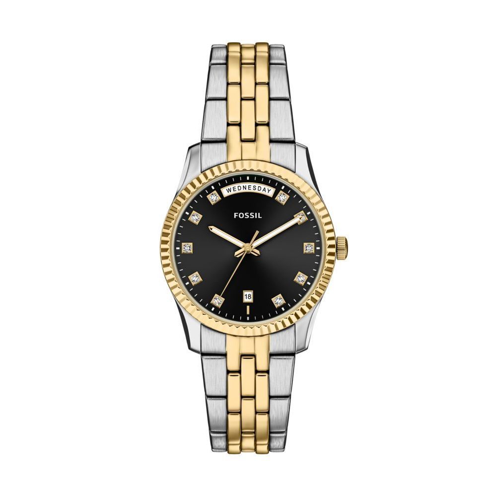 Fossil Women’s Scarlette Three-hand Day-Date Two-Tone Stainless Steel Watch