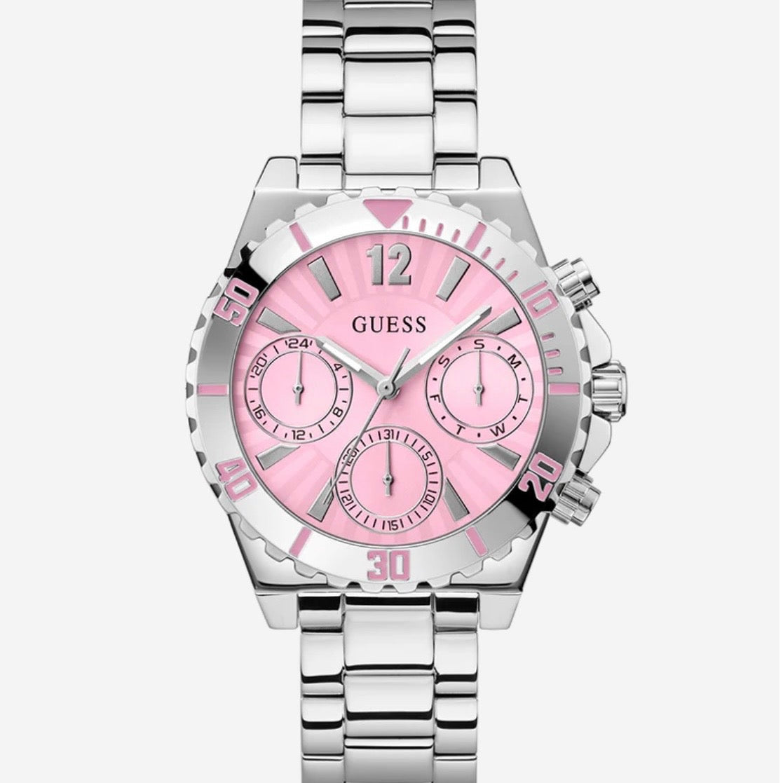 Guess Ladies Silver Tone Multi-function Watch