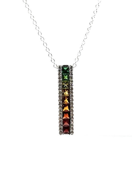 Sterling Silver Multicoloured Necklace