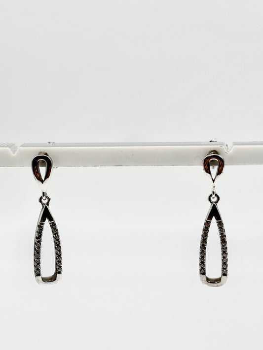 Sterling Silver CZ Drop Earrings