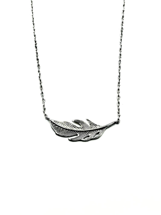 Whispering Feather Necklace in Sterling Silver