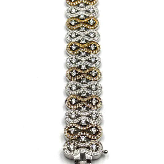 Sterling Silver Two-Tone Designer Bracelet