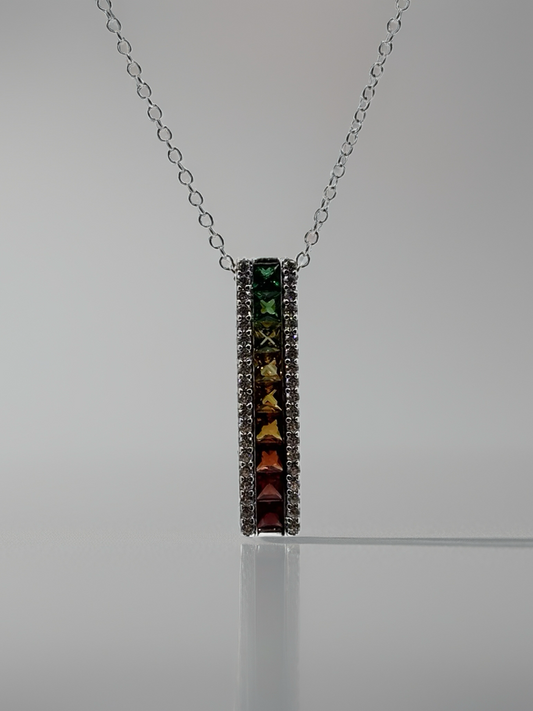 Sterling Silver Multicoloured Necklace