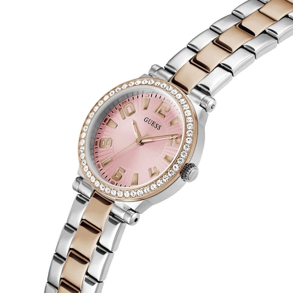 Guess Fawn Pink Round Dial Quartz Analog Women Watch