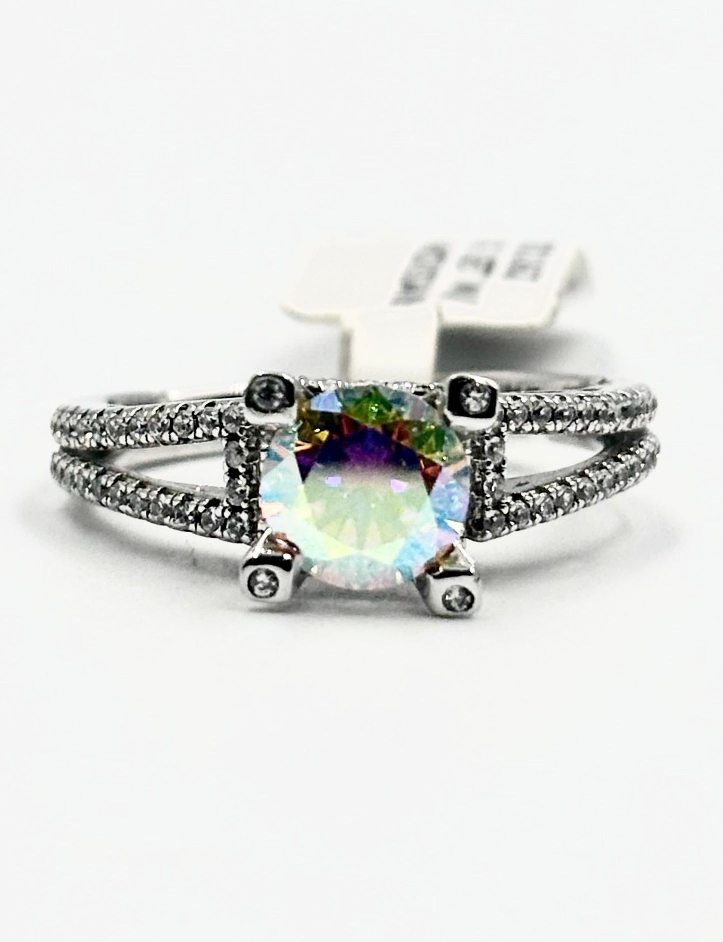 Radiant Rainbow Moissanite Ring