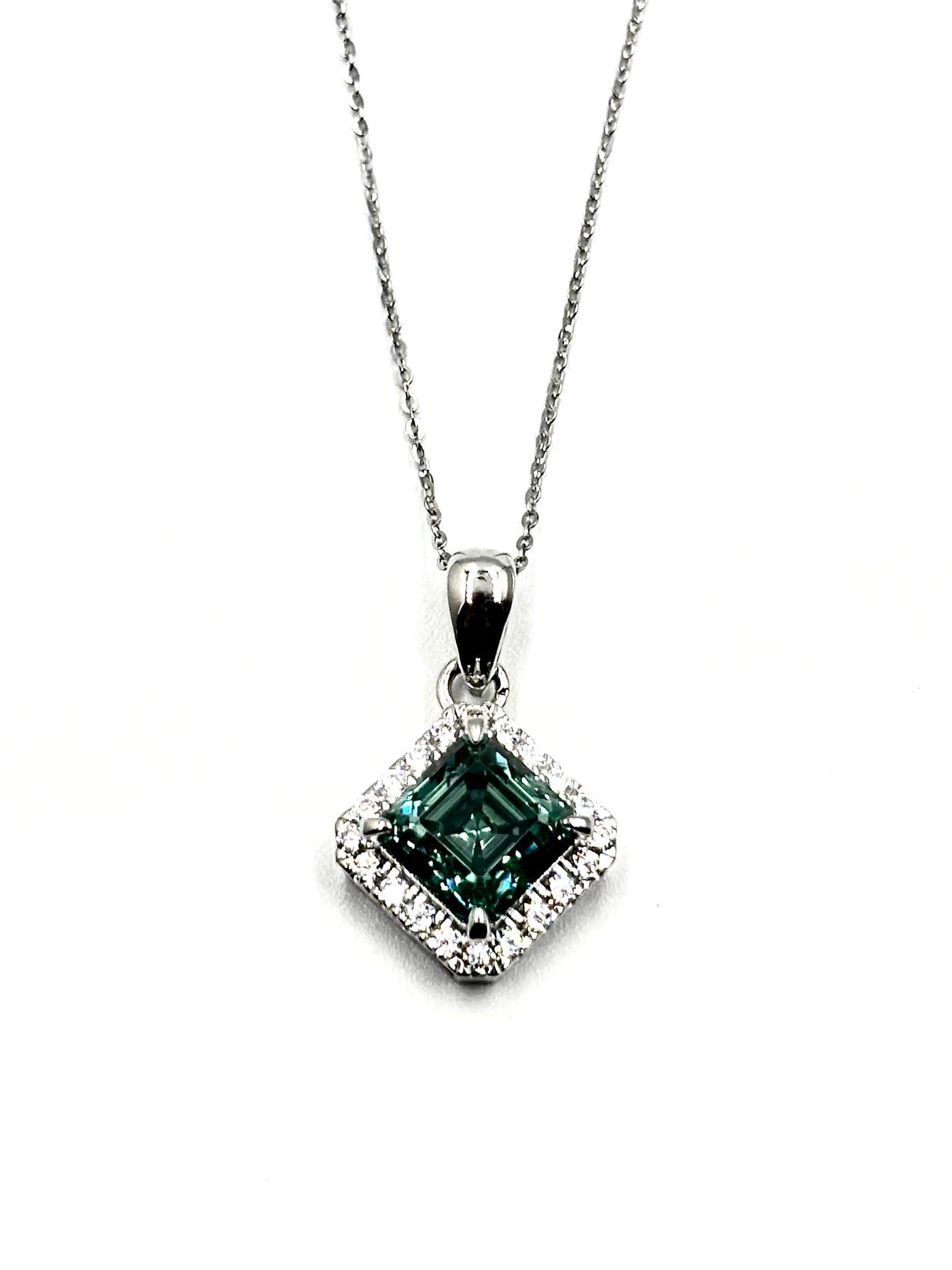 Verdant Crown Square Moissanite Necklace
