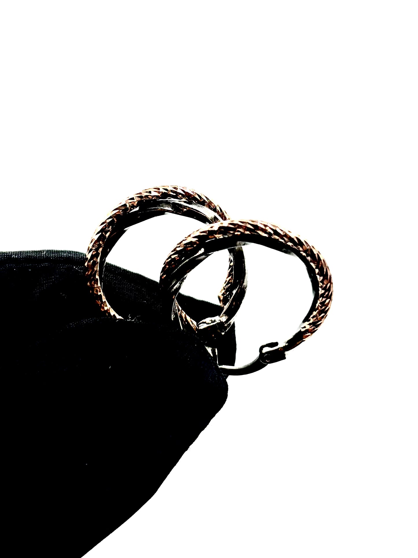 Two-Tone Twisted Rope Hoop Earrings in Sterling Silver