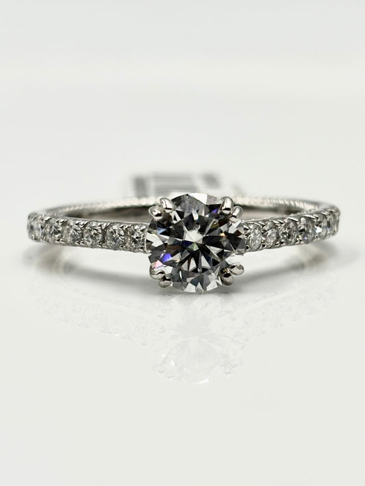 Sterling Silver Ring with Moissanites