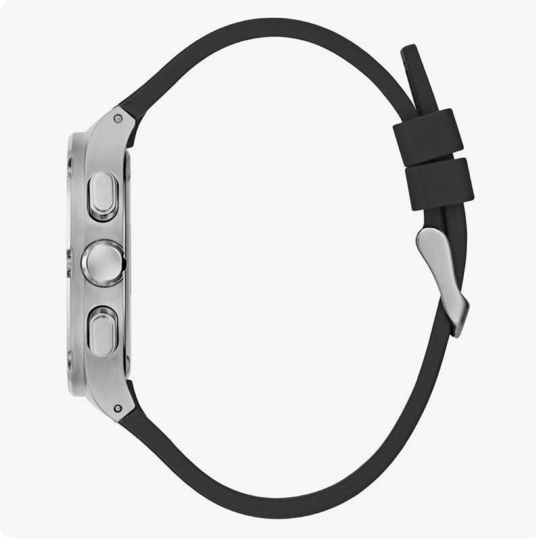 Guess Men's Headline Black and Silver Watch