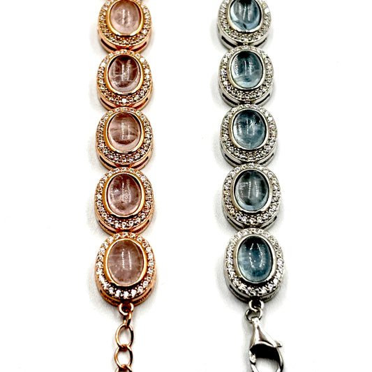 Celestial Moonstone Halo Bracelets
