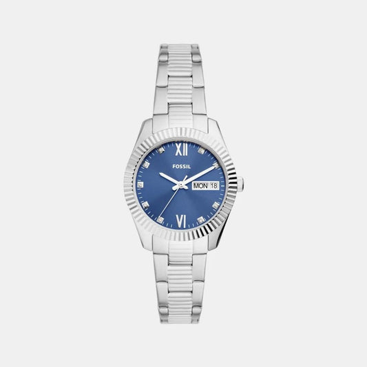 Fossil Women’s Scarlette Three-Hand Day-Date Stainless Steel Watch
